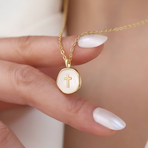 Gold Cross Pendant Necklace - Picture 4 of 5